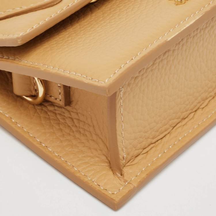 Pre Owned Jacquemus Beige Leather Le Chiquito Top Handle Bag