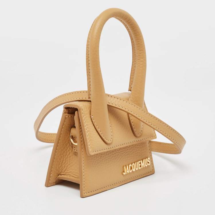 Pre Owned Jacquemus Beige Leather Le Chiquito Top Handle Bag