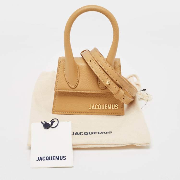 Pre Owned Jacquemus Beige Leather Le Chiquito Top Handle Bag