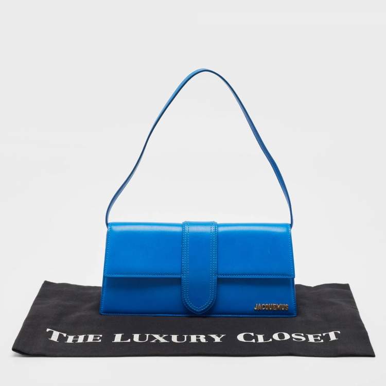 Pre Owned Jacquemus Blue Leather Le Bambino Long Shoulder Bag