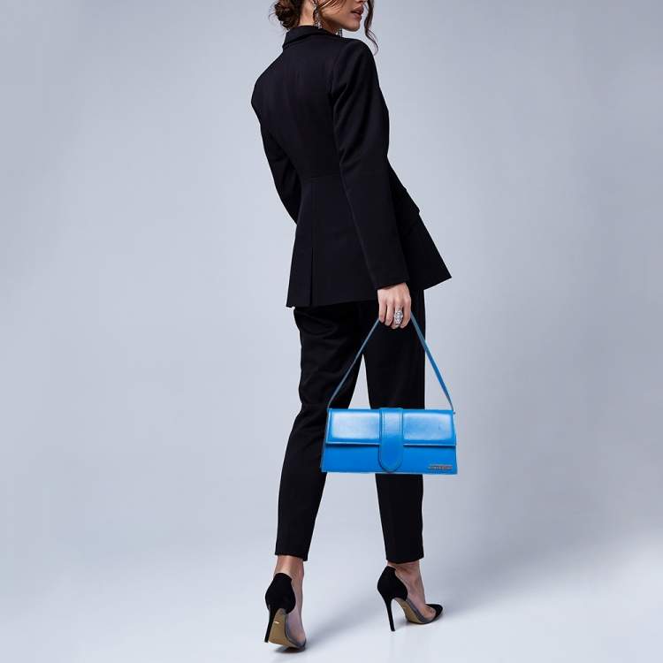 Pre Owned Jacquemus Blue Leather Le Bambino Long Shoulder Bag