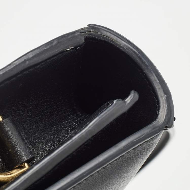 Pre Owned Jacquemus Black Leather Le Bambinou Top Handle Bag