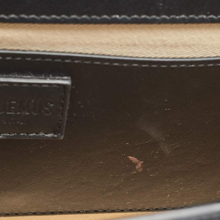 Pre Owned Jacquemus Black Leather Le Bambinou Top Handle Bag