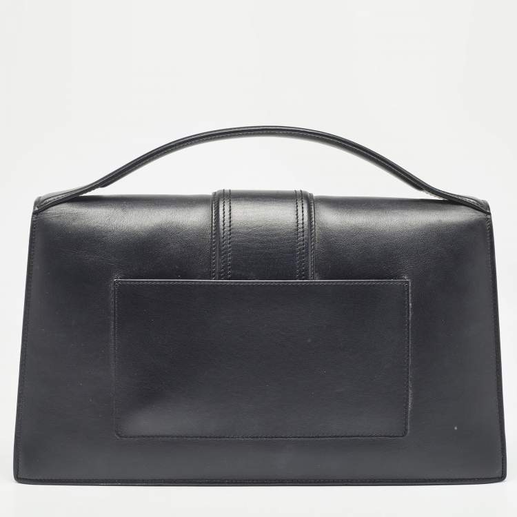Pre Owned Jacquemus Black Leather Le Bambinou Top Handle Bag