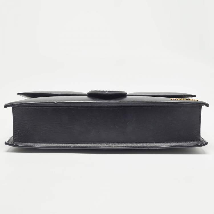 Pre Owned Jacquemus Black Leather Le Bambinou Top Handle Bag