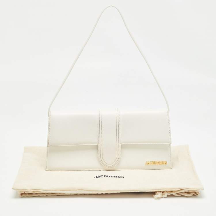 Pre Owned Jacquemus White Leather Le Bambino Long Shoulder Bag