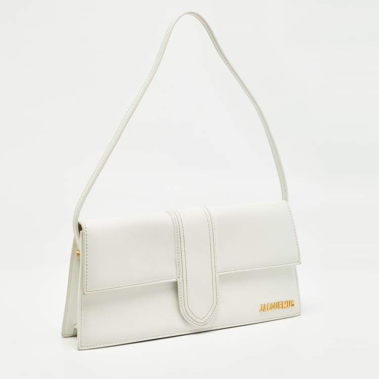 Pre Owned Jacquemus White Leather Le Bambino Long Shoulder Bag