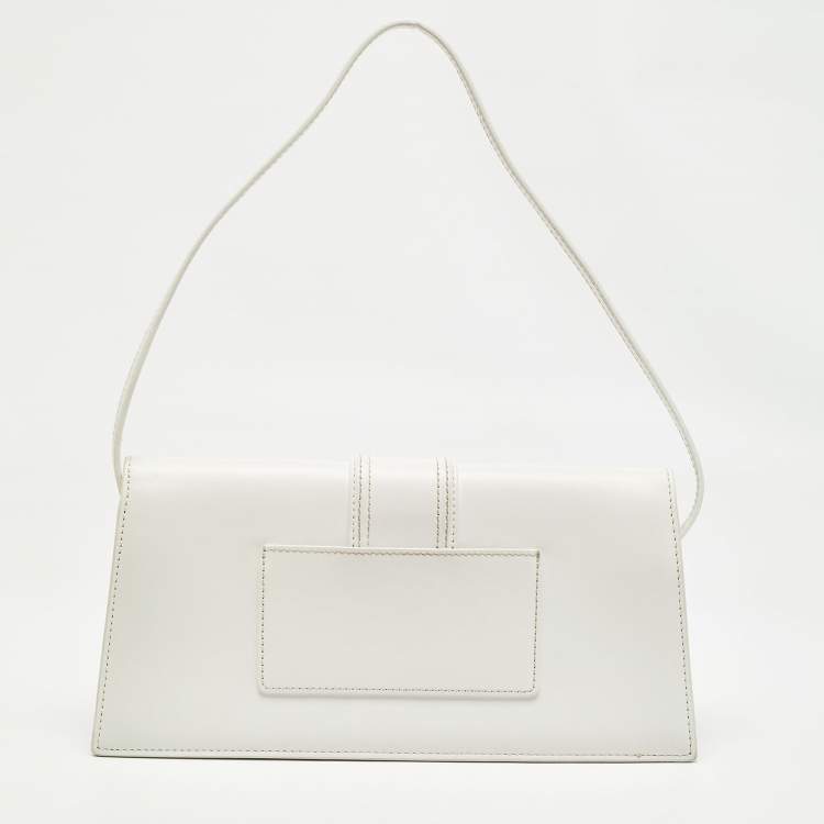 Pre Owned Jacquemus White Leather Le Bambino Long Shoulder Bag