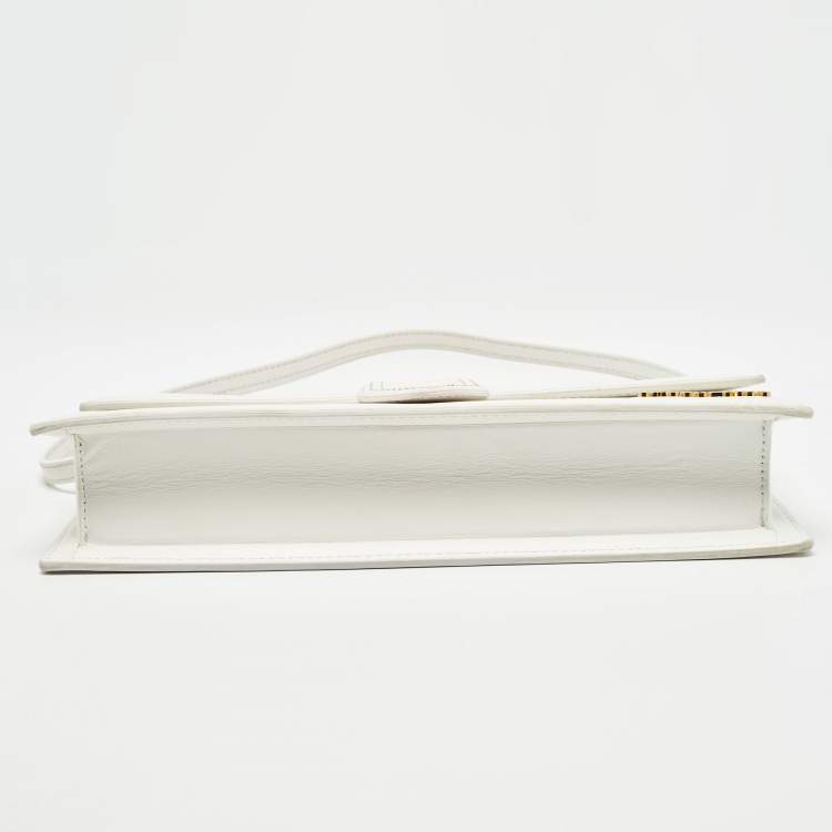 Pre Owned Jacquemus White Leather Le Bambino Long Shoulder Bag