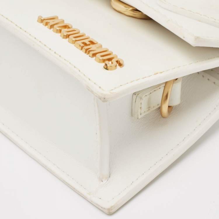 Pre Owned Jacquemus White Leather Mini Le Chiquito Top Handle Bag