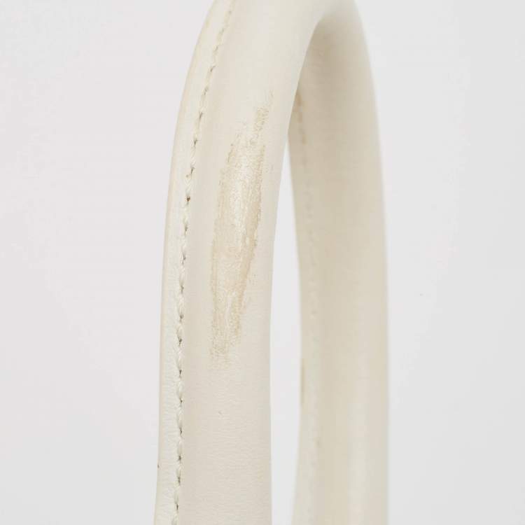Pre Owned Jacquemus White Leather Mini Le Chiquito Top Handle Bag