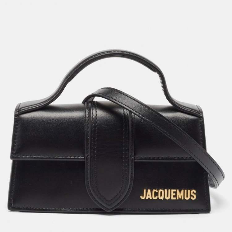Pre Owned Jacquemus Black Leather Le Bambino Top Handle Bag