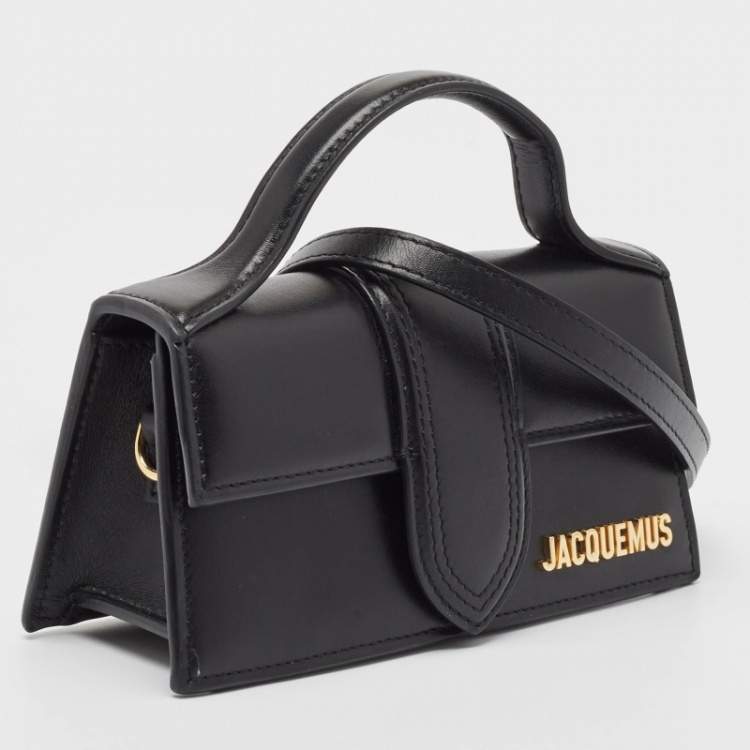Pre Owned Jacquemus Black Leather Le Bambino Top Handle Bag