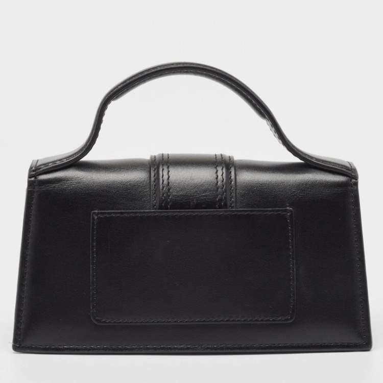 Pre Owned Jacquemus Black Leather Le Bambino Top Handle Bag