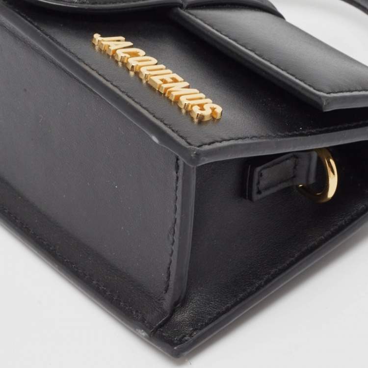 Pre Owned Jacquemus Black Leather Le Bambino Top Handle Bag