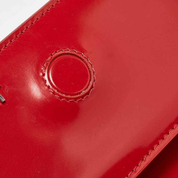 Pre Owned Jacquemus Red Patent Leather Le Bambino Top Handle Bag