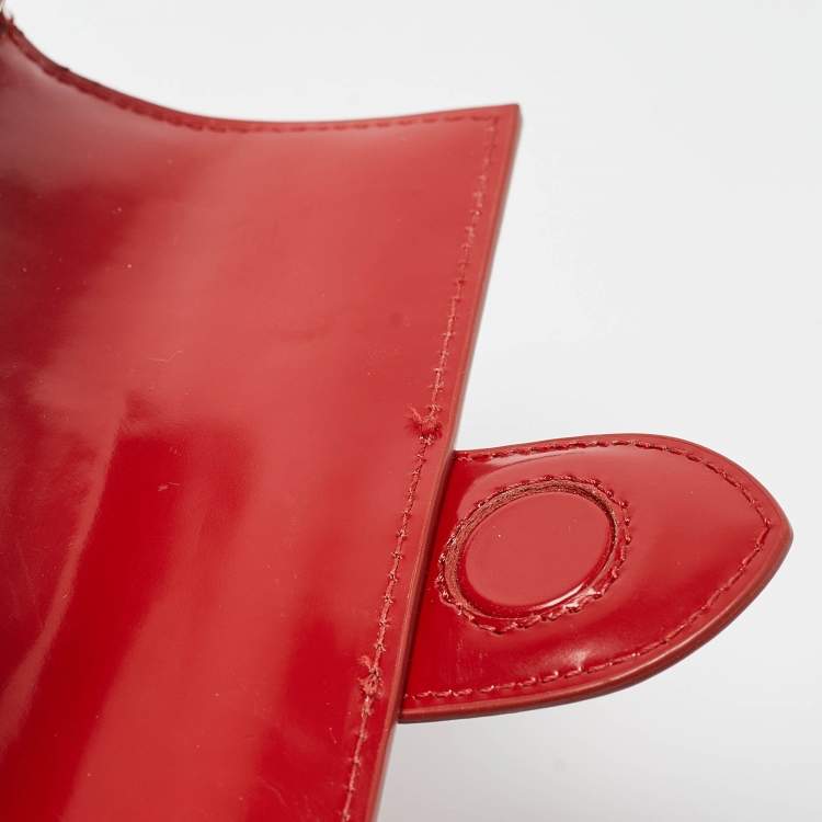 Pre Owned Jacquemus Red Patent Leather Le Bambino Top Handle Bag