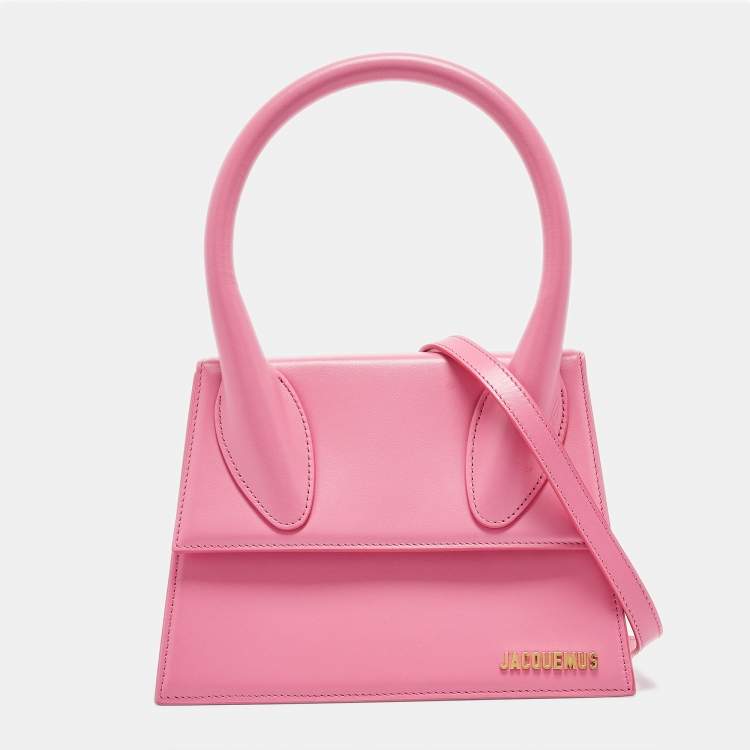 Pre Owned Jacquemus Pink Leather Grand Le Chiquito Top Handle Bag
