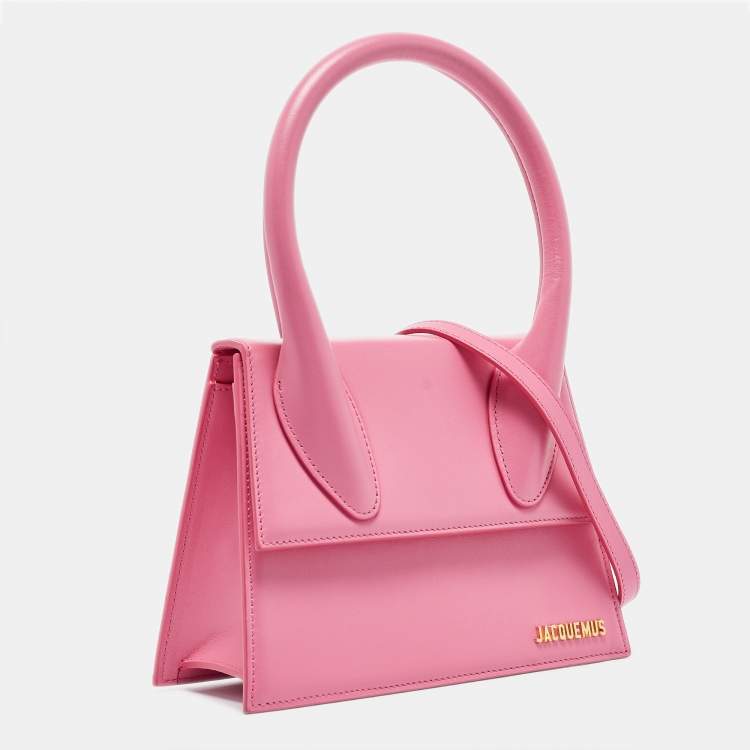 Pre Owned Jacquemus Pink Leather Grand Le Chiquito Top Handle Bag