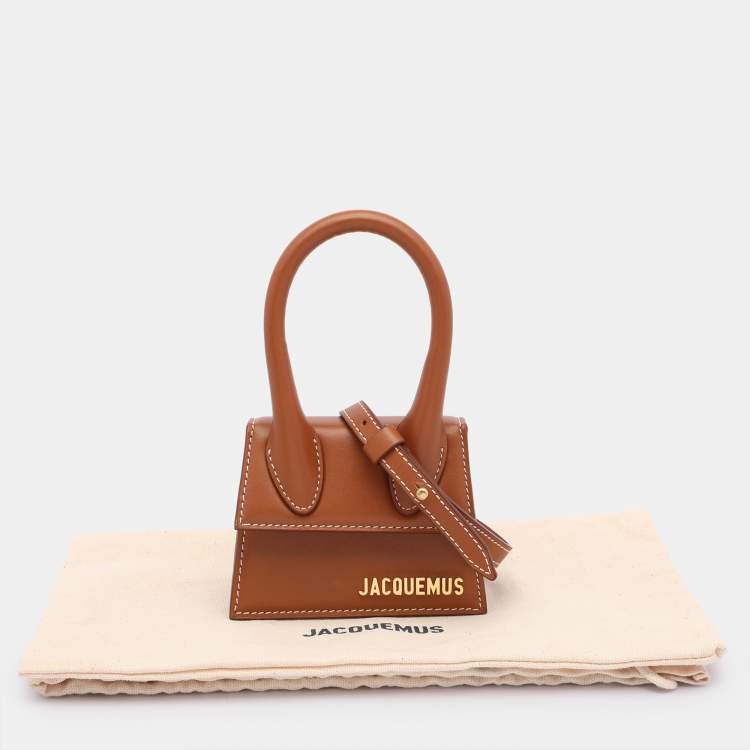 Pre Owned Jacquemus Brown Leather Mini Le Chiquito Top Handle Bag