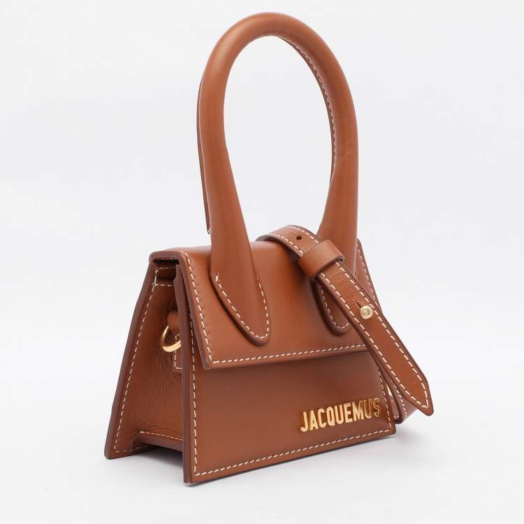 Pre Owned Jacquemus Brown Leather Mini Le Chiquito Top Handle Bag