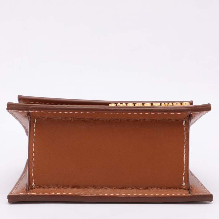 Pre Owned Jacquemus Brown Leather Mini Le Chiquito Top Handle Bag