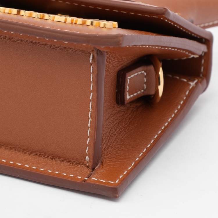 Pre Owned Jacquemus Brown Leather Mini Le Chiquito Top Handle Bag