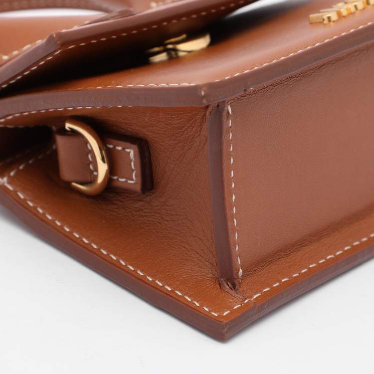 Pre Owned Jacquemus Brown Leather Mini Le Chiquito Top Handle Bag