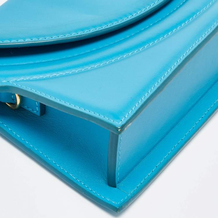 Pre Owned Jacquemus Blue Leather Le Sac Round Top Handle Bag