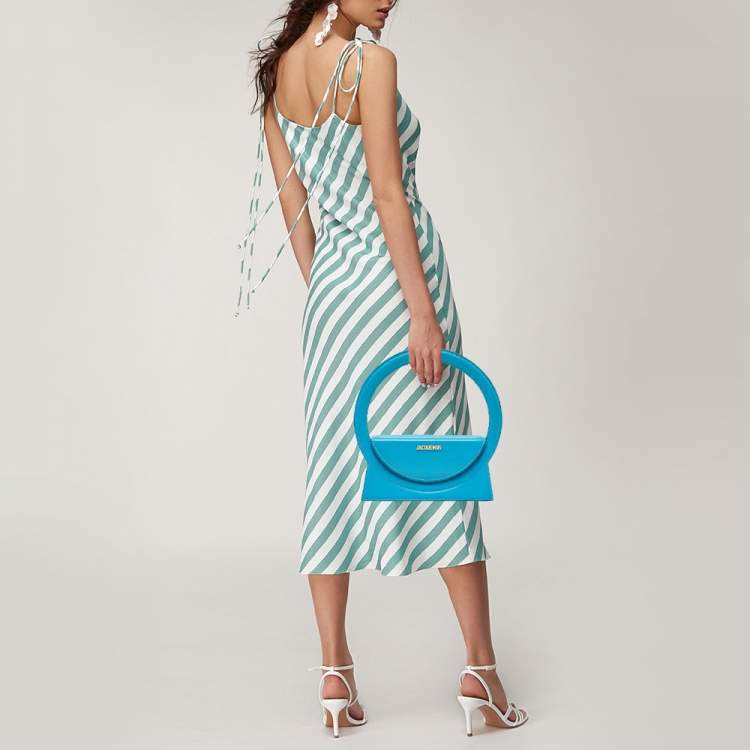 Pre Owned Jacquemus Blue Leather Le Sac Round Top Handle Bag
