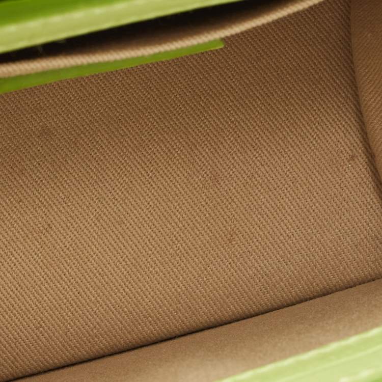 Pre Owned Jacquemus Light Green Croc Embossed Leather Le Chiquito Moyen Top Handle Bag