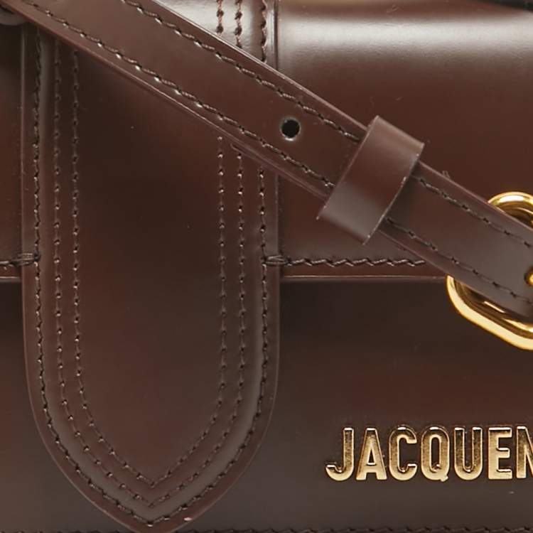 Pre Owned Jacquemus Dark Brown Leather Mini Le Bambino Top Handle Bag