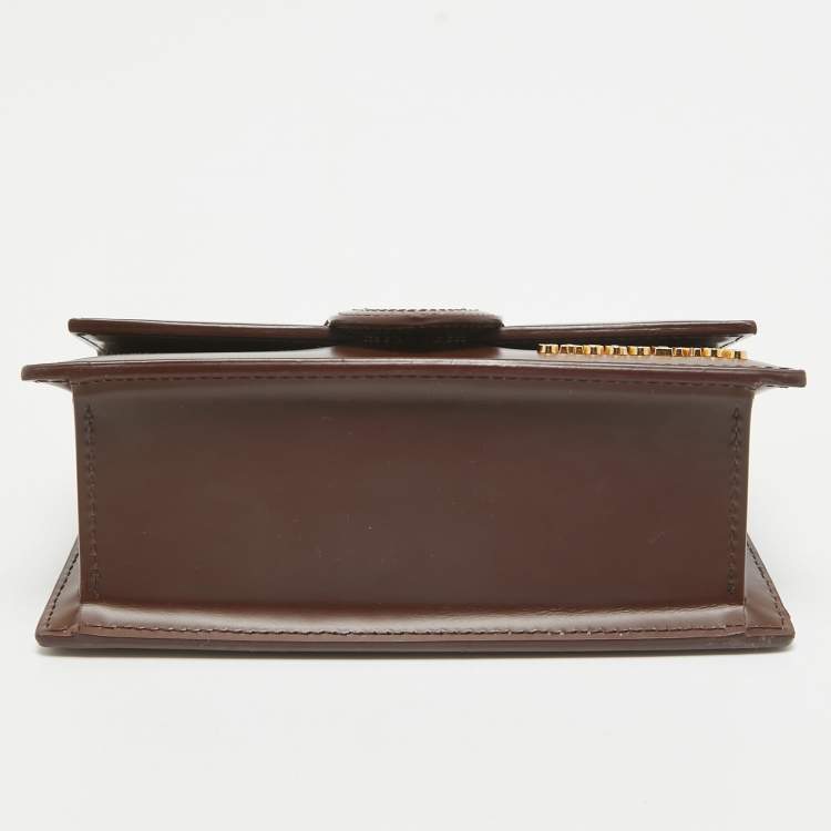 Pre Owned Jacquemus Dark Brown Leather Mini Le Bambino Top Handle Bag