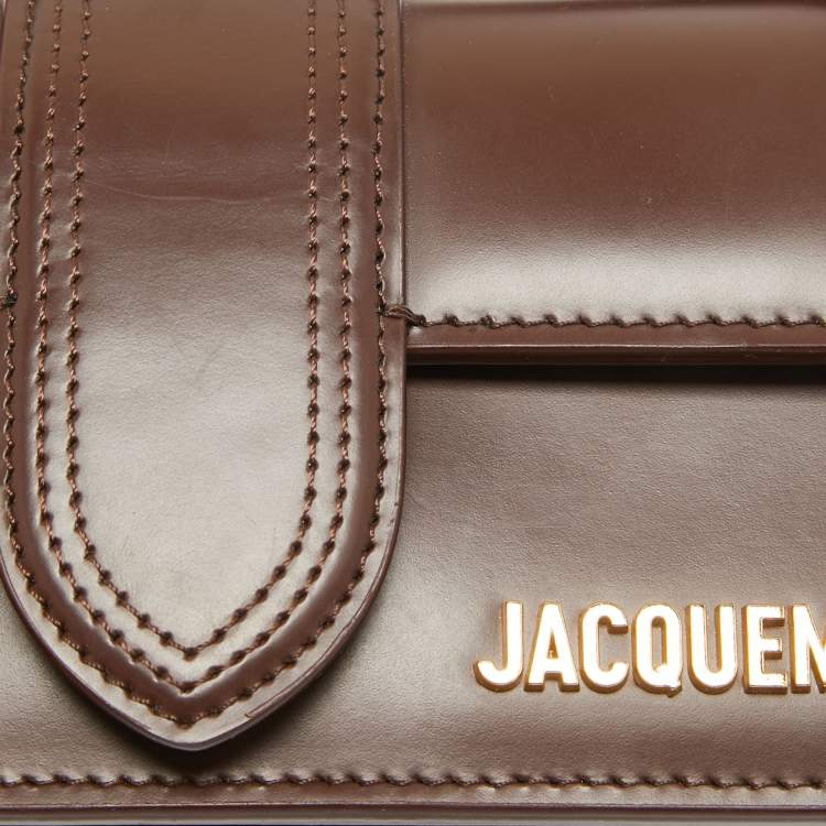 Pre Owned Jacquemus Dark Brown Leather Mini Le Bambino Top Handle Bag