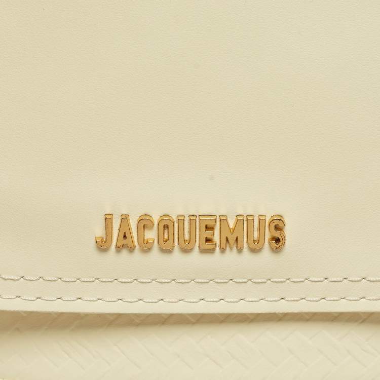 Pre Owned Jacquemus Yellow Woven Embossed Leather Le Petit Panier Basket Tote