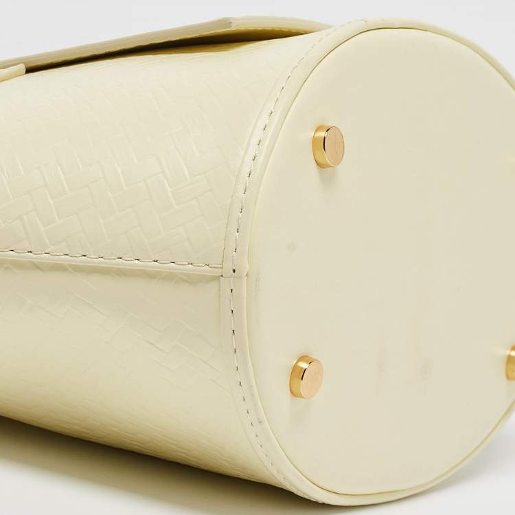Pre Owned Jacquemus Yellow Woven Embossed Leather Le Petit Panier Basket Tote