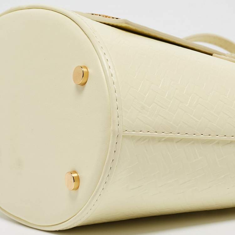 Pre Owned Jacquemus Yellow Woven Embossed Leather Le Petit Panier Basket Tote