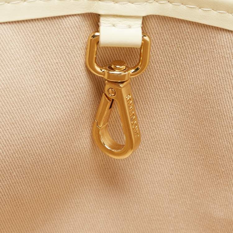 Pre Owned Jacquemus Yellow Woven Embossed Leather Le Petit Panier Basket Tote