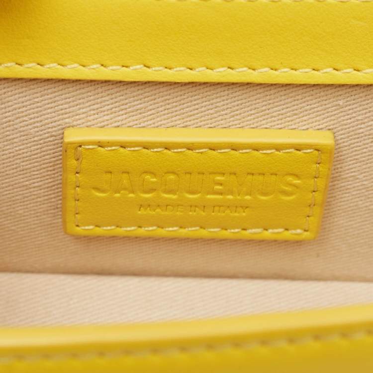 Pre Owned Jacquemus Yellow Leather Mini Le Bambino Top Handle Bag
