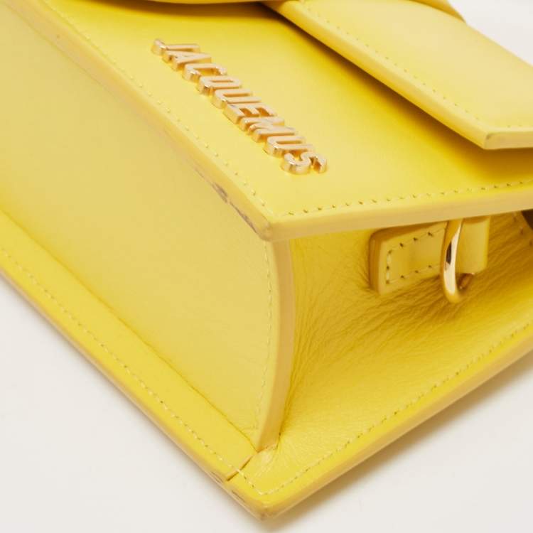 Pre Owned Jacquemus Yellow Leather Mini Le Bambino Top Handle Bag