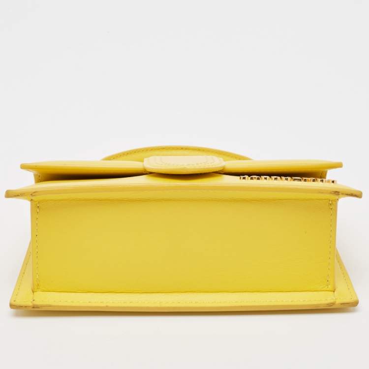 Pre Owned Jacquemus Yellow Leather Mini Le Bambino Top Handle Bag