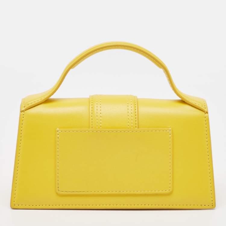 Pre Owned Jacquemus Yellow Leather Mini Le Bambino Top Handle Bag