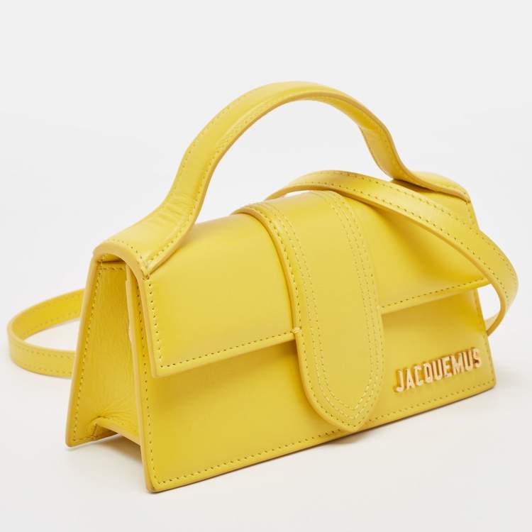 Pre Owned Jacquemus Yellow Leather Mini Le Bambino Top Handle Bag