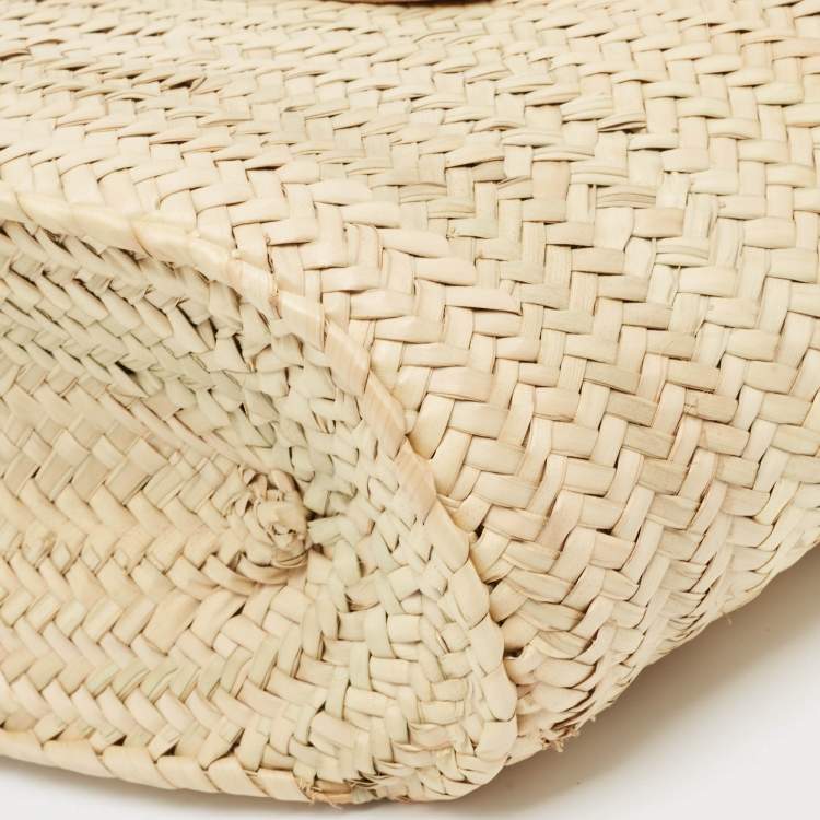 Pre Owned Jacquemus Brown/Natural Raffia Le Panier Soleil Basket Tote