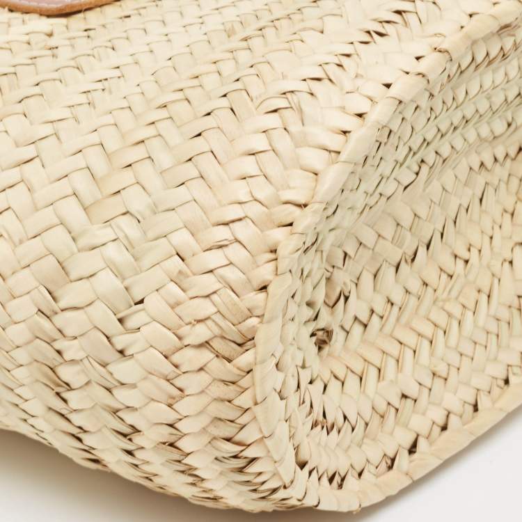 Pre Owned Jacquemus Brown/Natural Raffia Le Panier Soleil Basket Tote