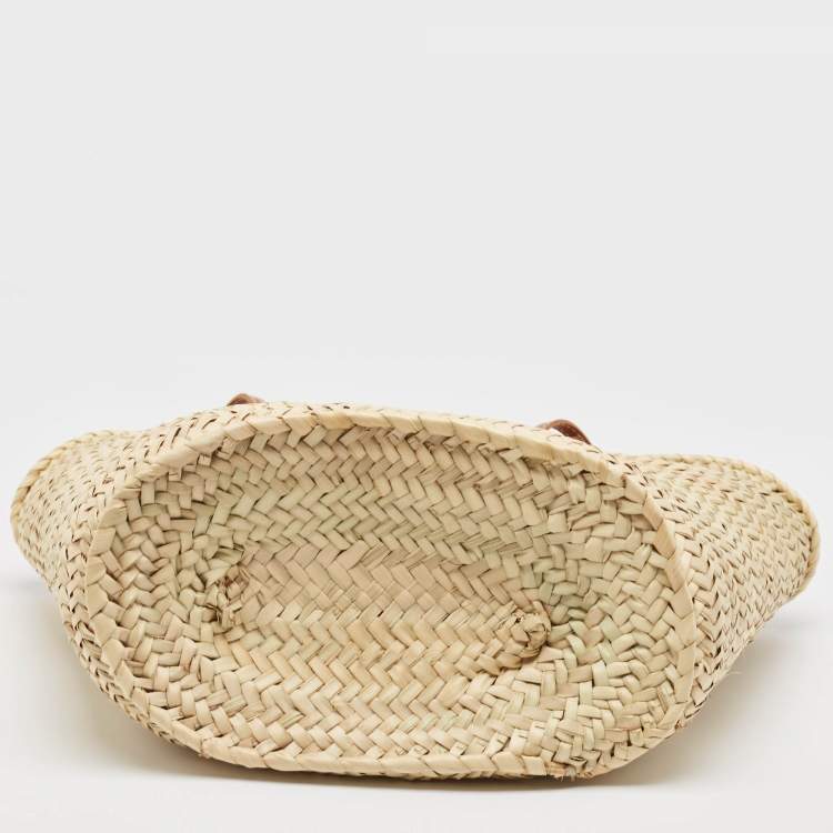 Pre Owned Jacquemus Brown/Natural Raffia Le Panier Soleil Basket Tote