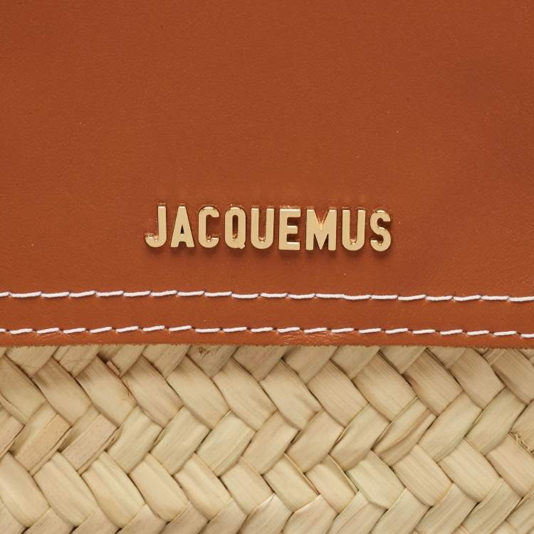 Pre Owned Jacquemus Brown/Natural Raffia Le Panier Soleil Basket Tote