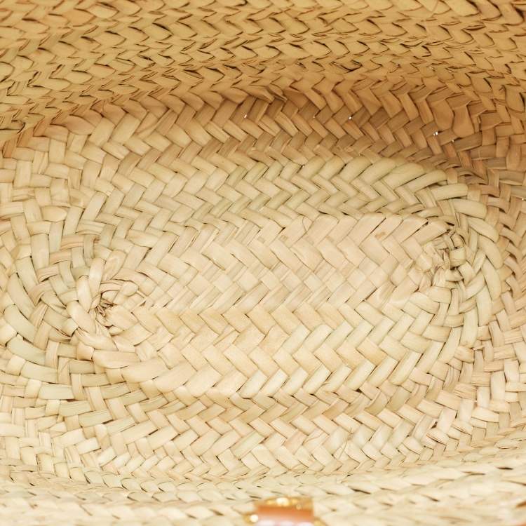Pre Owned Jacquemus Brown/Natural Raffia Le Panier Soleil Basket Tote