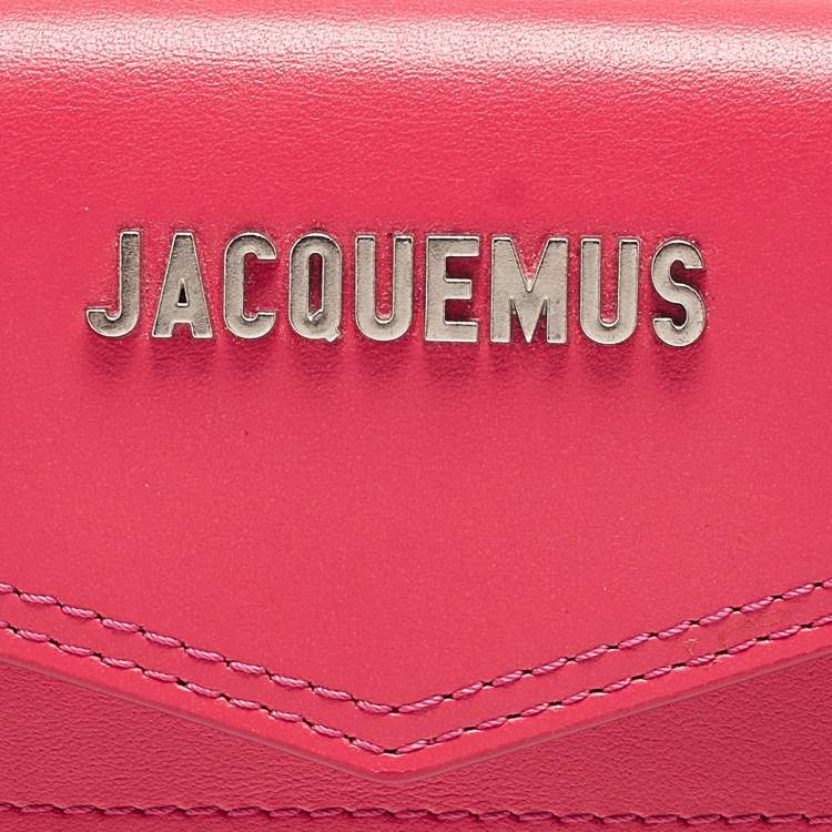 Pre Owned Jacquemus Pink Leather Le Porte Azur Crossbody Pouch
