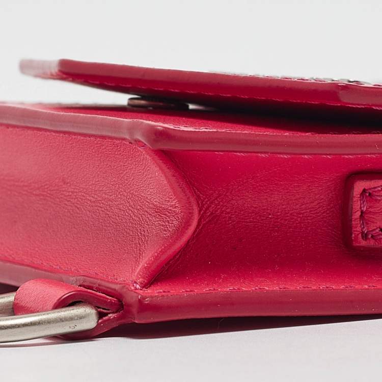 Pre Owned Jacquemus Pink Leather Le Porte Azur Crossbody Pouch